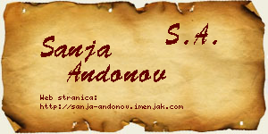 Sanja Andonov vizit kartica